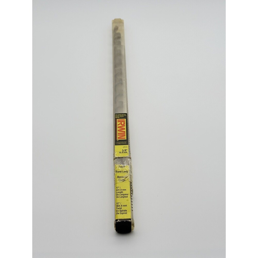 IRWIN 47410 5/8" x 17" Long Auger Wood Drill Bit, 12" Twist, Foret Long